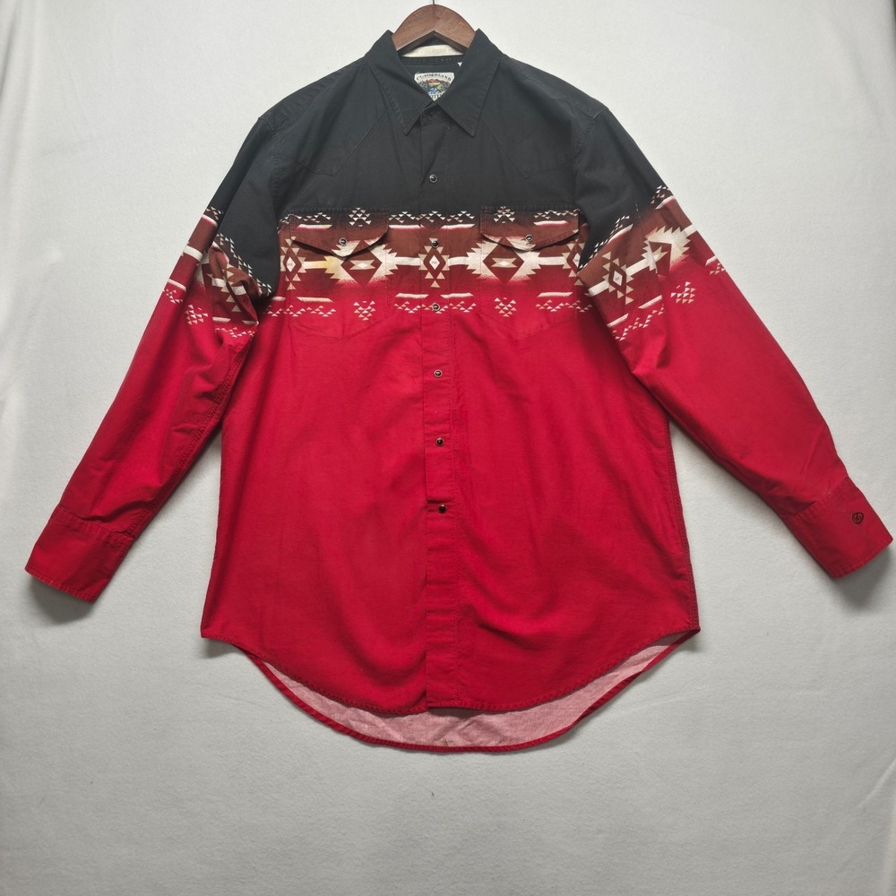 Cumberland Outfitters Men's Pearl Snap Aztec Western Shirt‎ Size XL